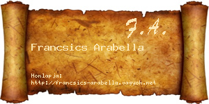 Francsics Arabella névjegykártya